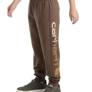 Carhartt Sweatpants Youth Kids S,M,L,XL Brown Fleece Graphic Logo Print  New NWT